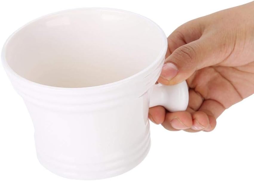 Tazón de jabón de afeitar de plástico de 2 colores Tazón de jabón de afeitar de espuma Tazón de crema con mango pequeño Tazón de afeitar para