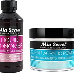 Mia Secret Monómero líquido de 4 onzas y polvo transparente de 2 onzas Mia Secret Monómero líquido de 4 onzas y polvo transparente de 2 onzas