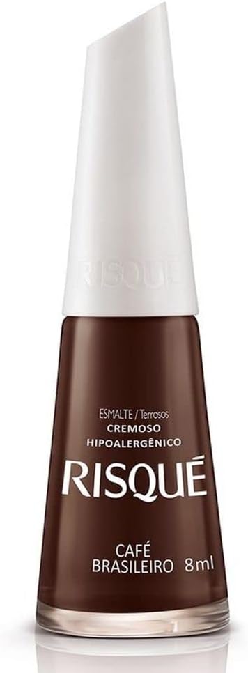 Esmalte de uñas Risque Brown  Esmalte de Unhas  Secado rápido, hipoalergénico, de larga duración, extra brillante, fabricado en Brasil  Café