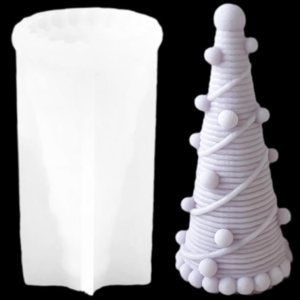 TOPYS KnittingTree – Molde de vela de lana para árbol de Navidad, molde de resina de silicona 3D para bricolaje, aromaterapia, velas, jabón, arcilla TOPYS KnittingTree – Molde de vela de lana para árbol de Navidad, molde de resina de silicona 3D para bricolaje, aromaterapia, velas, jabón, arcilla