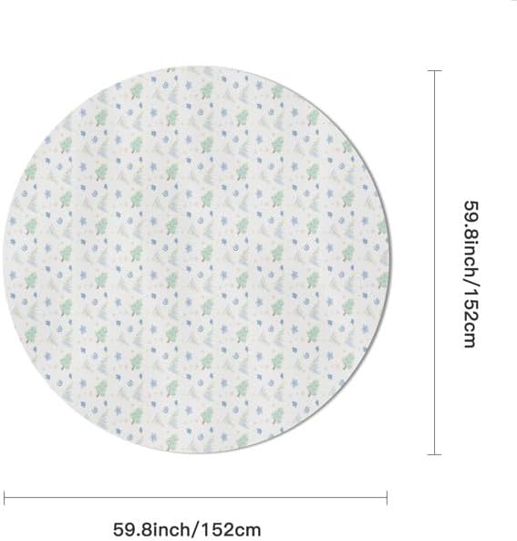 Christmas Tree Round Tablecloth for Christmas Decor Table Cloth Decor Washable Table Cover with Wrinkle Resistant for Home Kitchen Dining Room