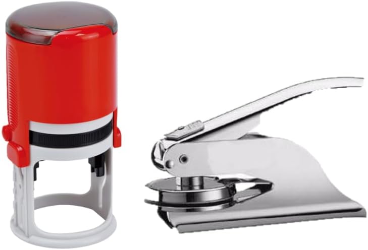Virginia Notary Silver Seal – Paquete con sello rojo R-542 redondo autoentintado