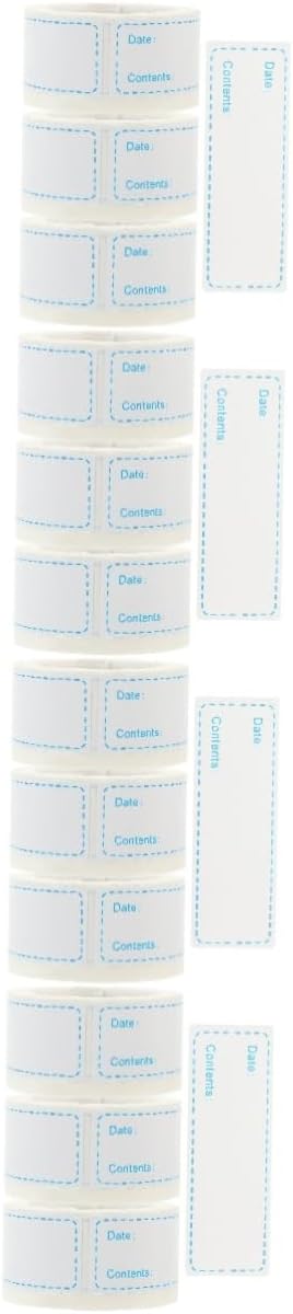 Abaodam 12 Rolls Self-Adhesive Label Dissolvable Food Labels Pantry Labels for Containers Food Date Sticker Freezer Paper Food Preparation Days