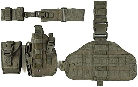Funda táctica de pierna caída con bolsa de revista, táctica militar, pistola MOLLE, pistola, muslo, pistola, pistola, pistola, pistola, ajustable,