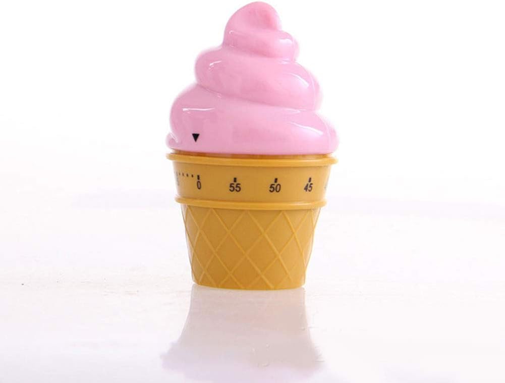 Temporizador mecánico manual Helado Modelo Temporizadores 60 Minutos Cocina Temporizador Reloj Fuerte Alarma Contadores (blanco)