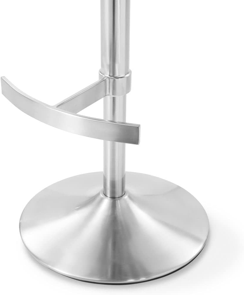 Zuri Furniture Modern Coveteur Taburete giratorio de altura ajustable en color blanco