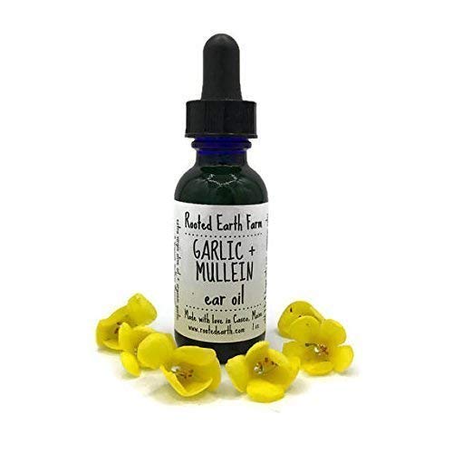 Garlic and Mullein Ear Oil, 1 fluid ounce, For Ear Issues Rooted Earth Farm