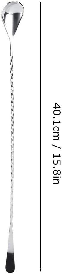 15.8in Bar Spoon, Stainl Steel Mixing Spoon,Bar Cocktail Shaker Spoon,Mixing Drink Puddler Mixer,Cocktail Stirring Spoon for Home and bar Use