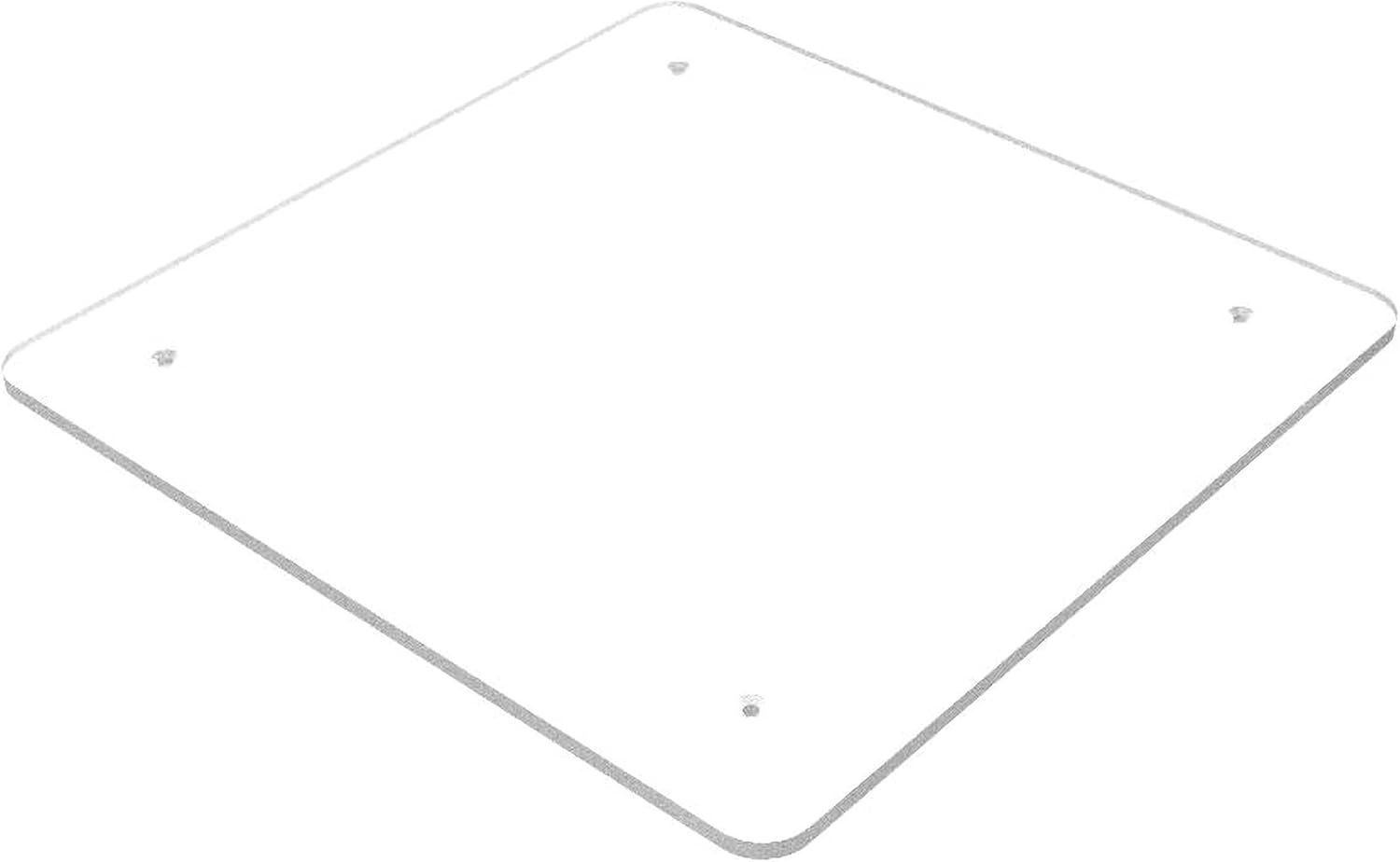 FixtureDisplays Hoja de plexiglás acrílico transparente de 0.197 in (316 pulgadas nominal) de 9 x 9 pulgadas, cuadrada preperforada con 4 agujeros