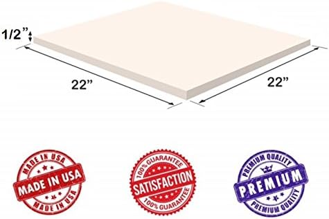 Dream Solutions USA Sábana cuadrada de espuma viscoelástica para tapicería, 12 pulgadas de alto x 22 pulgadas de ancho x 22 pulgadas de largo,