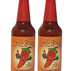 Chiligods Salsa de pimiento rojo, salsa galardonada hecha con puré de jalapeño y chiles chipotle, paquete de 2, 10 onzas Chiligods Salsa de pimiento rojo, salsa galardonada hecha con puré de jalapeño y chiles chipotle, paquete de 2, 10 onzas
