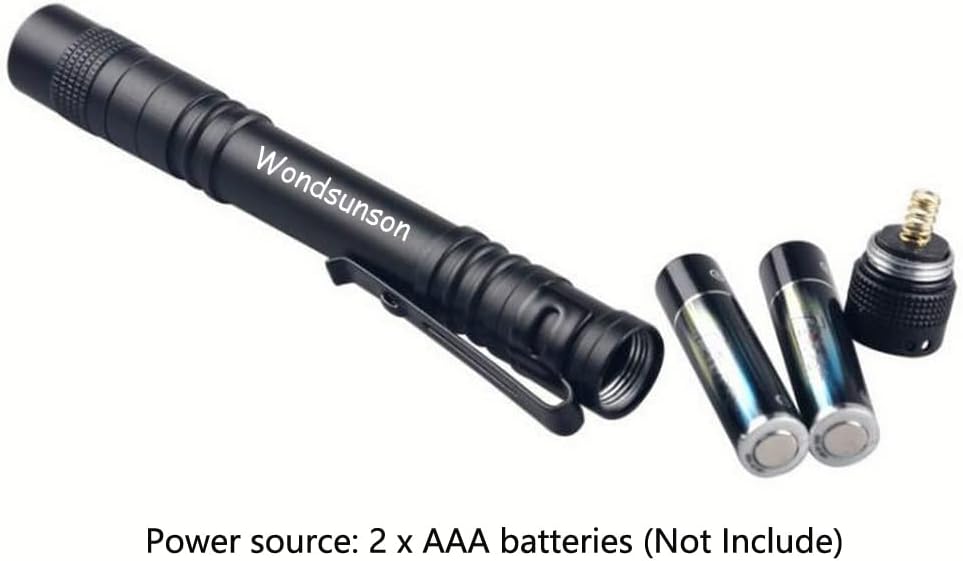 WONDSUNSON 2 x Tipo de pluma luz azul Penlight linterna un modo luz azul LED antorcha para acampar senderismo pesca caza protección animal visión