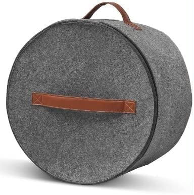 Caja de almacenamiento para sombreros con tapa antipolvo, organizador de sombreros plegable redondo de fieltro Caja de almacenamiento de viaje