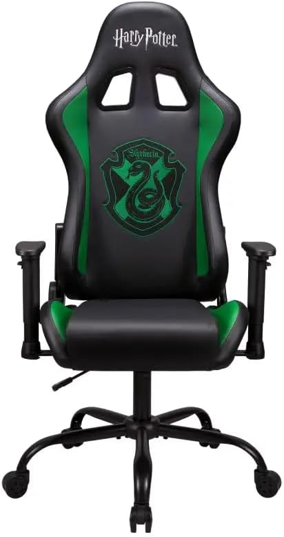SUBSONIC Harry Potter – Silla ergonómica oficial para jugadores, respaldo y reposabrazos ajustables -Slytherin – para silla de juegos dolescente y