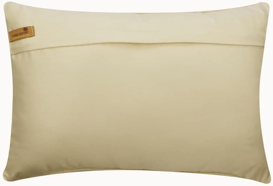 The HomeCentric Juego de 2 fundas decorativas de almohada lumbares de 12 x 14 pulgadas, plumas de lino, cristales y cuentas, estilo moderno con