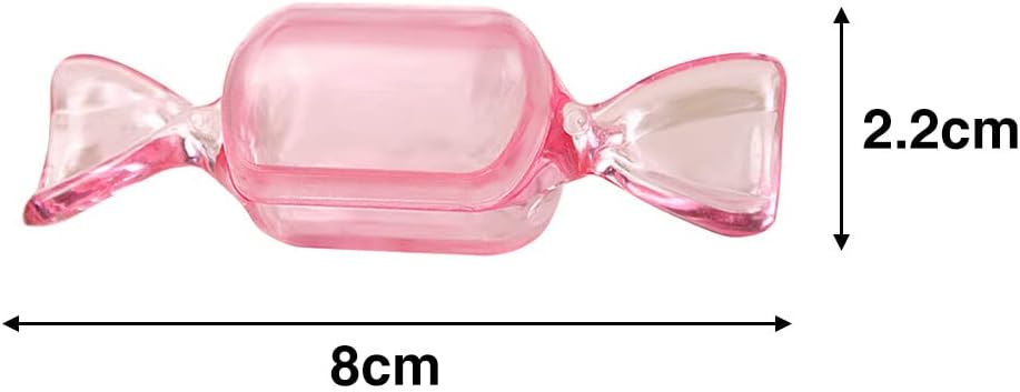 50 piezas de mini caja transparente en forma de caramelo, caja de almacenamiento de joyas transparente contenedor de plástico de viaje, caja de