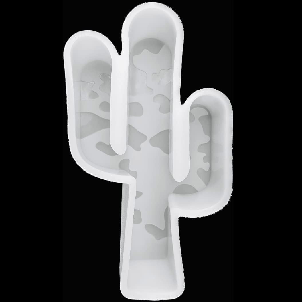 Molde Freshie para automóvil de silicona de cactus de leopardo, 5 14 pulgadas de largo x 3 18 pulgadas de ancho x 1 14 pulgadas de alto para cuentas