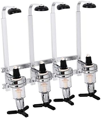 Soporte giratorio de vino para 4 botellas, dispensador de vino giratorio de medición precisa, dispensador de licor giratorio para bar, para