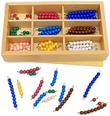 Danni Niños Matemáticas Aprender Juguetes Montessori Madera Matemáticas Juguetes Educativos Colorido Tablero de Ajedrez Cuentas Juguete Matemáticas