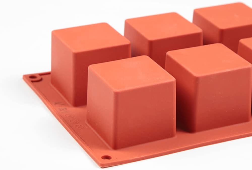 Moldes de silicona cuadrados grandes, molde para pastel de caramelo, moldes de chocolate de 8 cavidades para hornear, mousse, pastel, postre, tarta