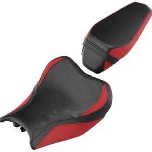 TCMT Asientos de conductor y pasajeros negros y rojos aptos para Kawasaki Z900 2017-2023 2018 19 TCMT Asientos de conductor y pasajeros negros y rojos aptos para Kawasaki Z900 2017-2023 2018 19