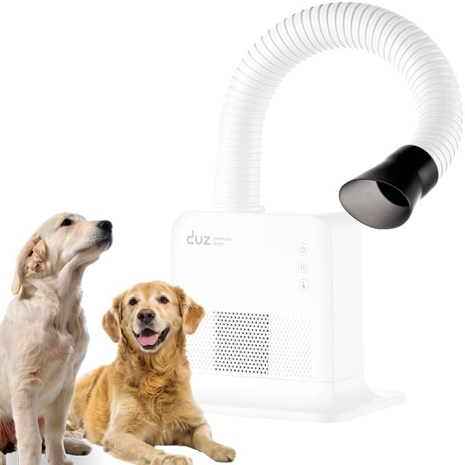 DUZ V2Pro – Secador de aseo para mascotas avanzado y energéticamente eficiente flujo de aire potente, baja potencia, operación manos libres,