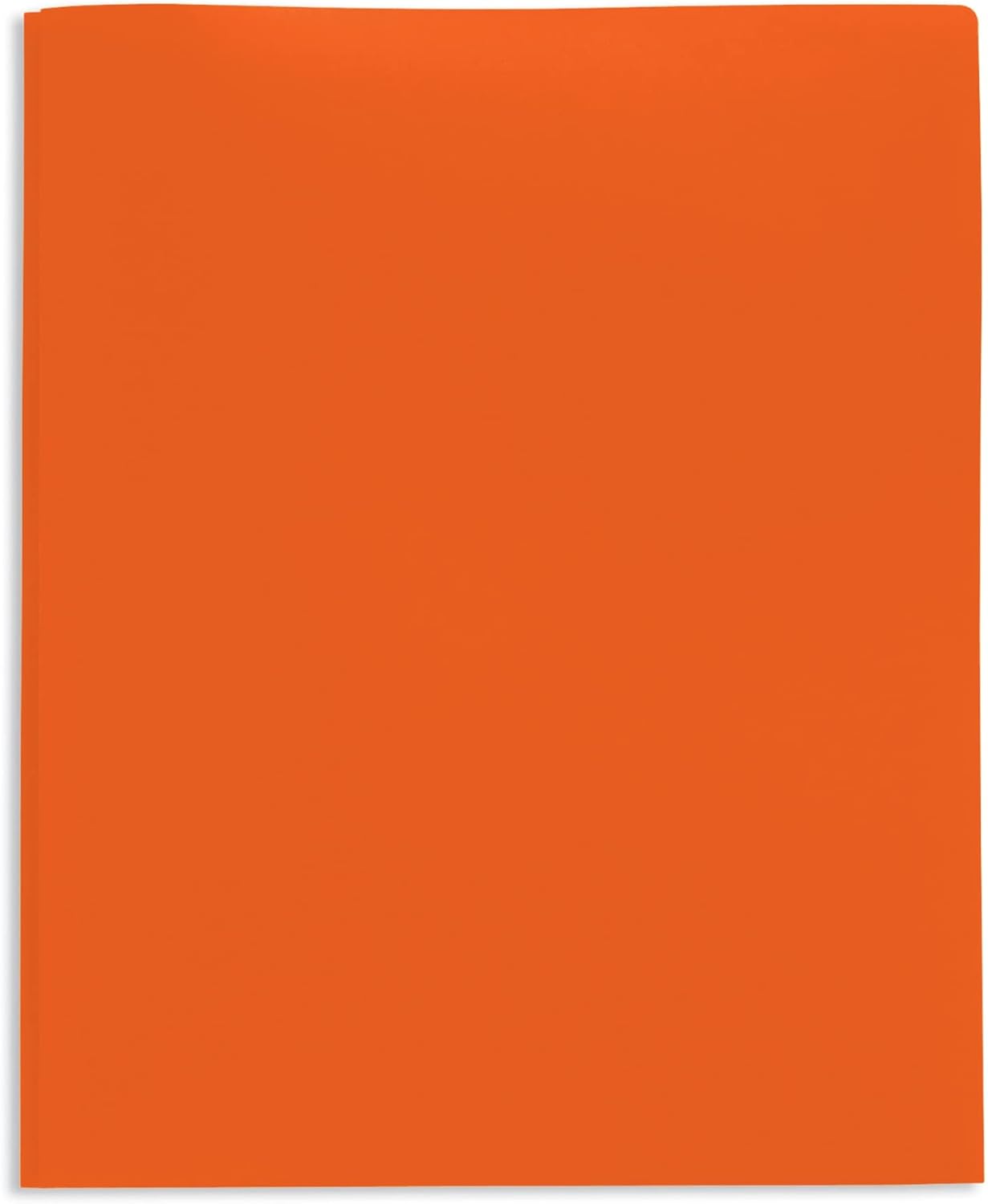 Office Depot Carpetas de polietileno de grado escolar de 2 bolsillos con puntas, 8-12 x 11 pulgadas, colores surtidos, paquete de 48