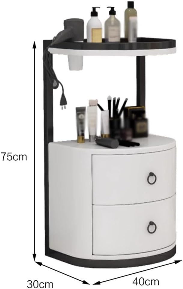 GRRICEPL Estación de estilo de montaje en pared, con cajones de estilo, equipo de salón de belleza para salón de belleza o spa, peluquería, baño en