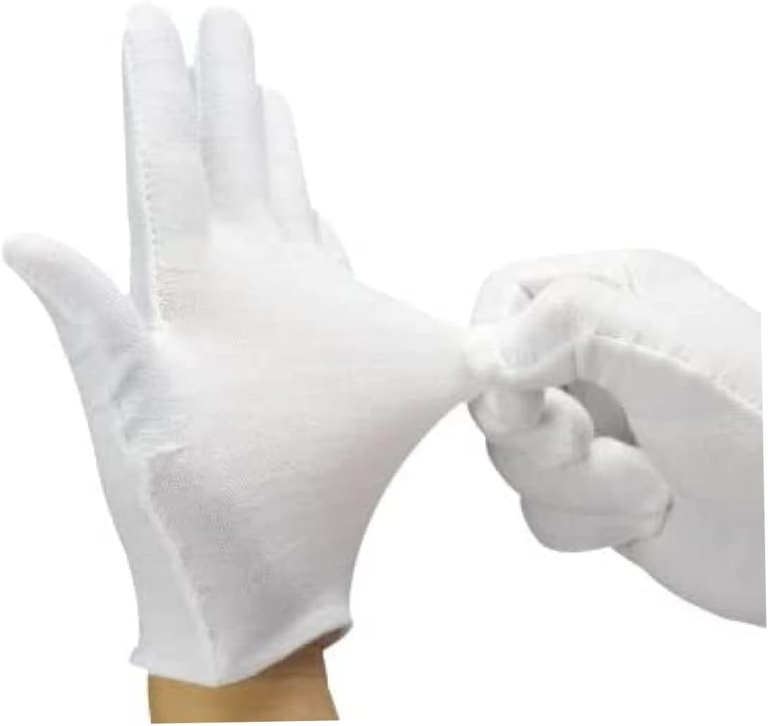 15 pares de guantes de algodón blanco para eccema y manos secas, guantes de trabajo transpirables, guantes de spa hidratantes, guantes de inspección