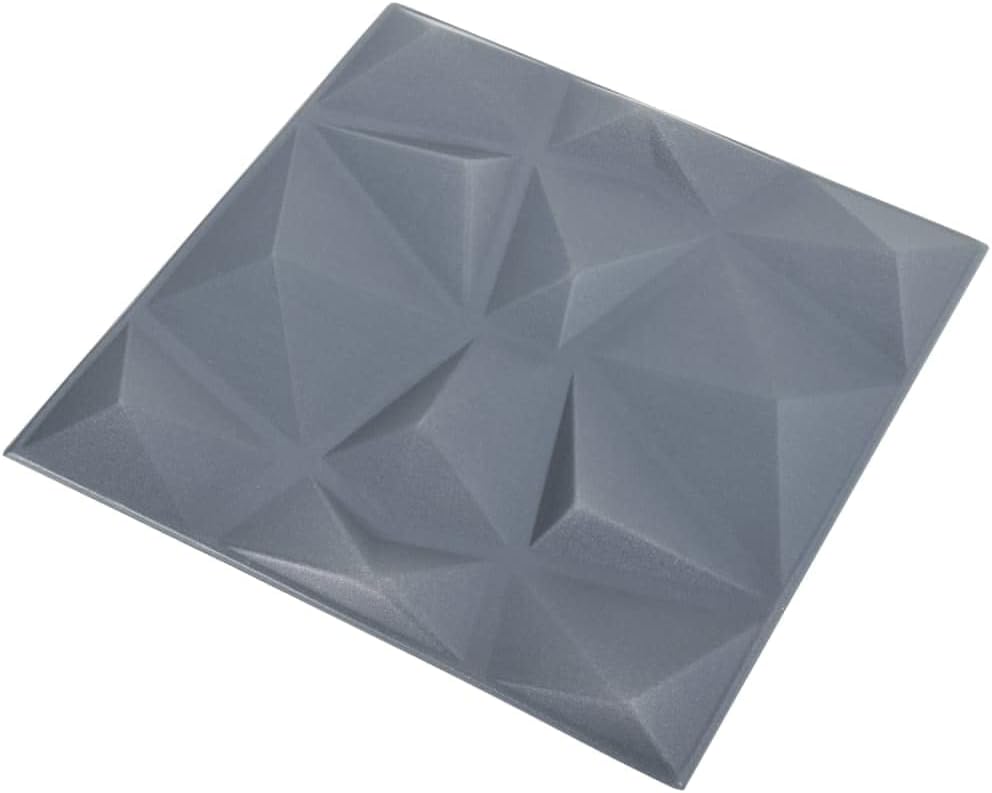 CHARMMA Paneles de pared 3D 48 piezas 19.7″x19.7″ Gris Diamante 129.2 ft-3538