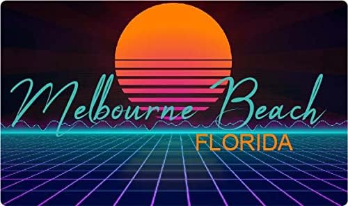 Melbourne Beach Florida – Imán de nevera (4 x 2.25 pulgadas), diseño retro de neón