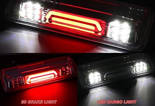 Q1-TECH, Repuesto para Ford F150 F-150 2004 – 2008  2004 – 2008 Ford Lobo  Lincoln Mark LT  Ford Explorer Sport rojoblanco LED humo lente alta