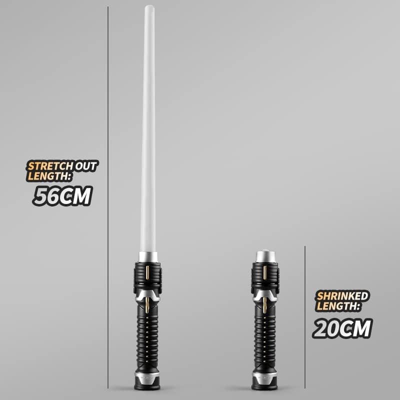 Sable emisor de luz emergente 2 en 1, juego de sables de luz retráctil, láser dual LED, mango realista para niños para el guerrero de la galaxia,