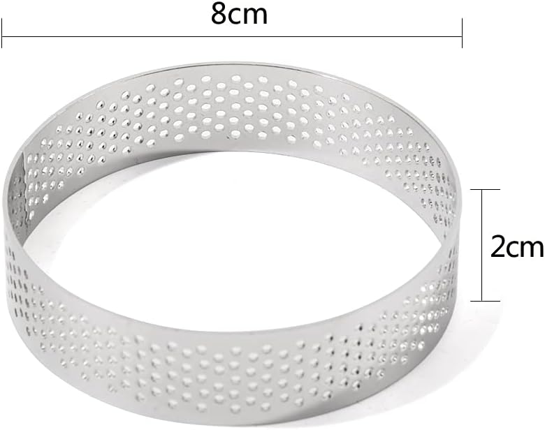 Guowall Anillo para tarta de acero inoxidable, molde de metal para pastelería para tartaleta circular, postre francés, corteza de tarta de fruta