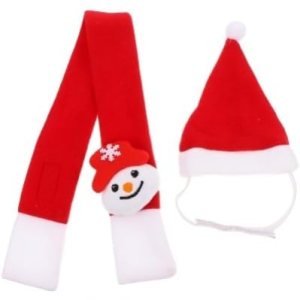 iplusmile 3 juegos de suministros de Navidad para mascotas, bufanda y sombrero para perros, collares para cachorros pequeños, disfraz de Papá Noel, iplusmile 3 juegos de suministros de Navidad para mascotas, bufanda y sombrero para perros, collares para cachorros pequeños, disfraz de Papá Noel,