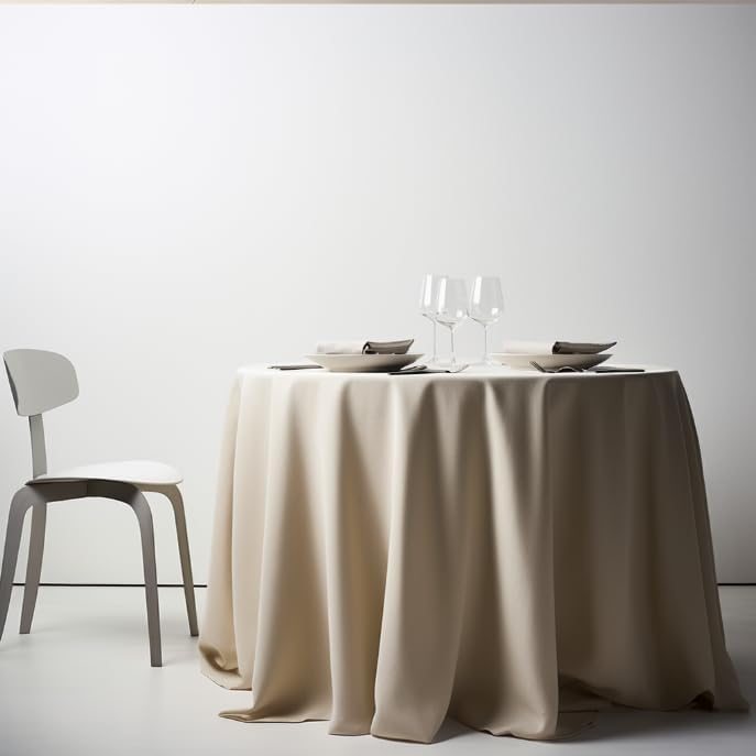 EVERLY Manteles redondos de lino 100% puro de 80 pulgadas redondos para comedor, fiestas de bufé, picnic, eventos, bodas y restaurantes, decoración