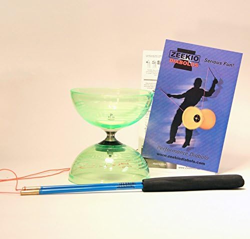 Zeekio Crystal Series Master Spin Diabolo – Eje fijo, copas transparentes duraderas, viene con varillas, cuerda e instrucciones (idioma español no