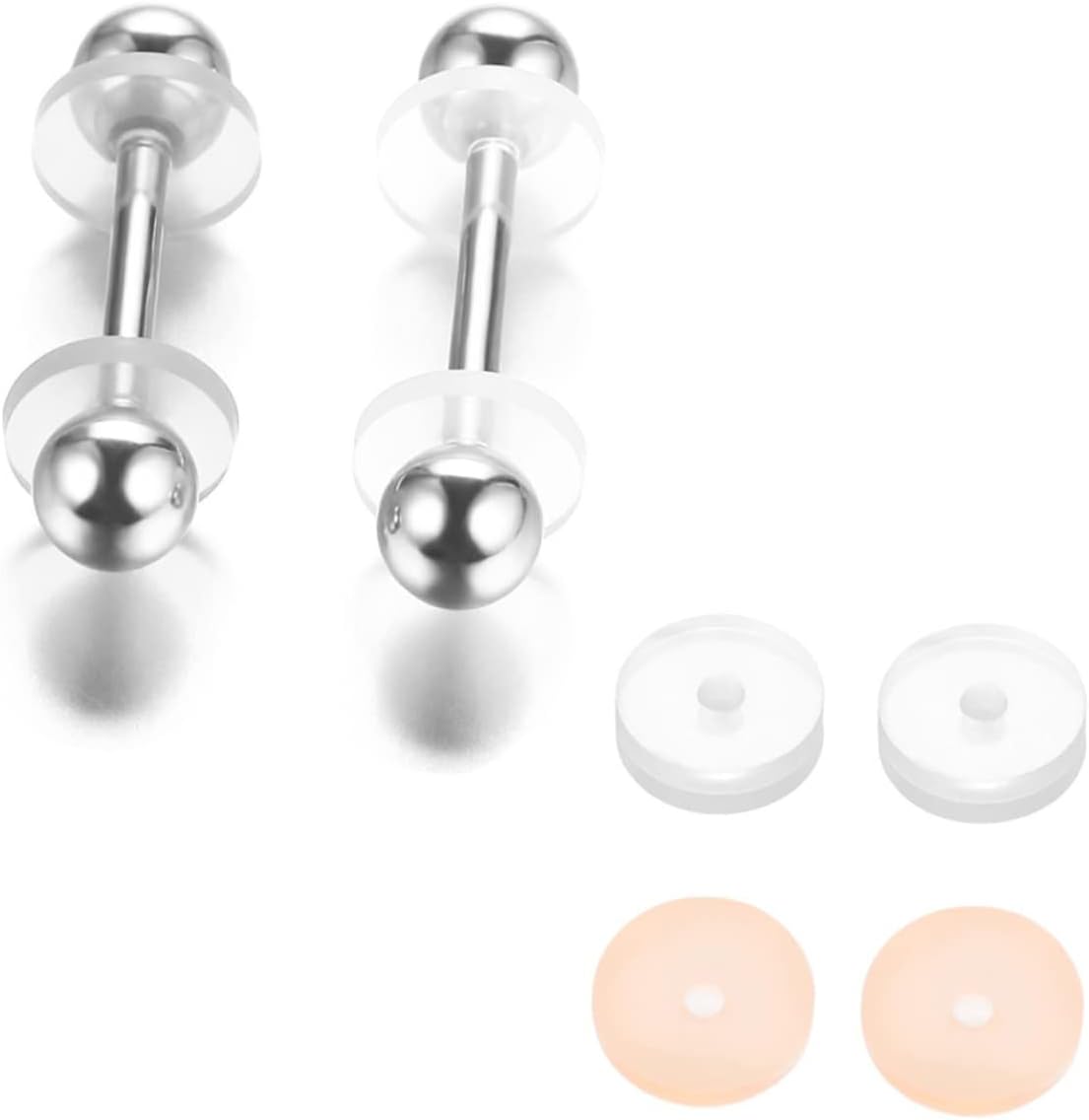 EXCEART 20 unids Junta invisible de silicona pendientes de silicona pendientes transparentes almohadillas de disco de silicona Piercing disco