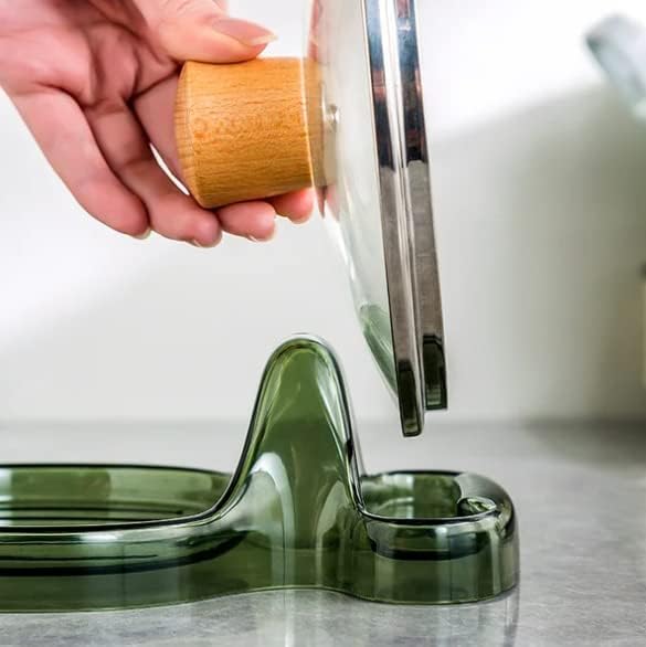 Espátula de cocina multifunción  Soporte para cuchara con soporte para tapa, soporte versátil para tapa de olla, resistente al calor y ecológico,