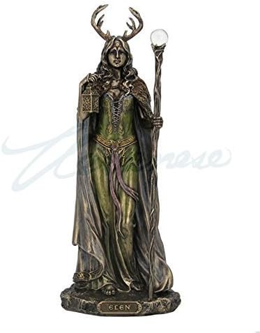WU Elen of The Ways – Figura de escultura de estatua de la diosa con cuernos del bosque