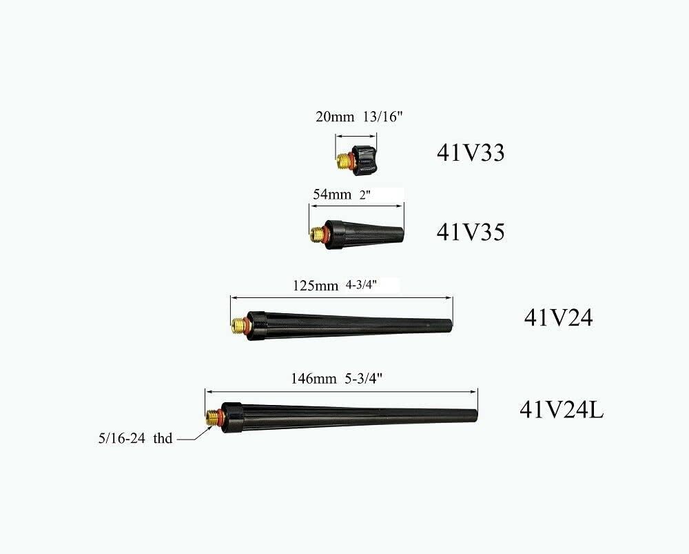 RIVERWELD TIG Tapas traseras largas medianas cortas 41V24 41V35 41V33 Fit SR PDA DB WP 9 20 25 TIG soldadura antorcha 10 unids