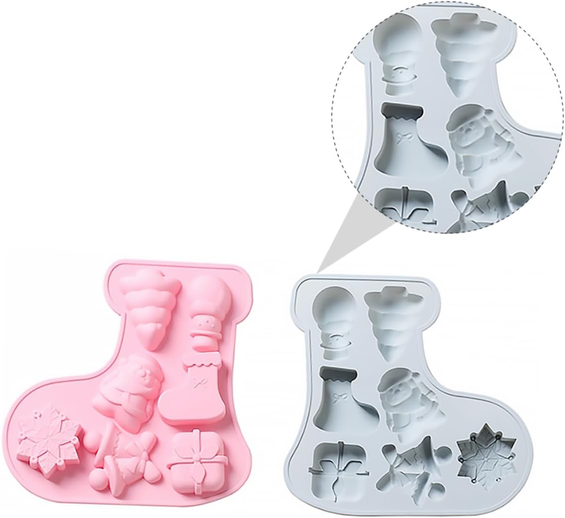 NOLITOY Molde de Navidad de silicona para hornear árbol de Navidad, molde de silicona para manualidades, pasta de goma de mascar, decoración de