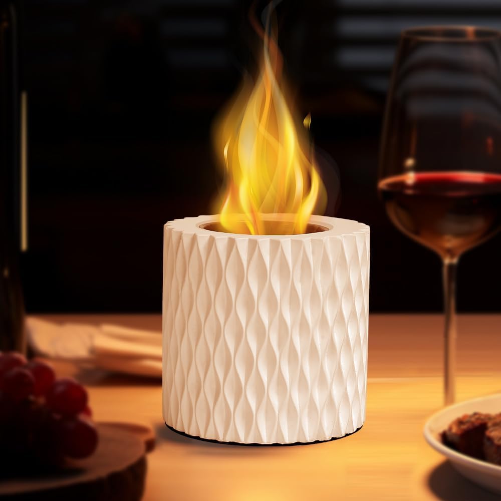 Cuenco para hoguera de mesa, hoguera de larga duración para interiores, chimenea de mesa portátil, mini hoguera con tapa de extinción de incendios,