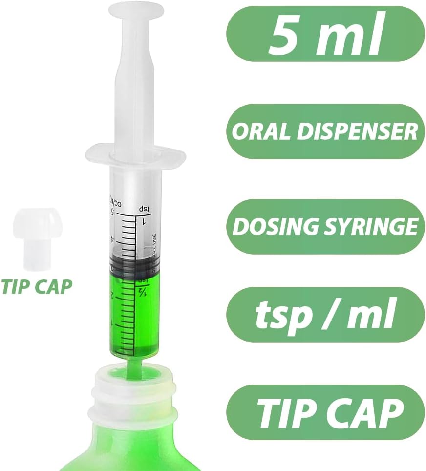 Jeringa de 0.2 fl oz para líquidos, alimentos, orales, laboratorios científicos, medición, dispensación, adaptador a presión, manualidades, punta