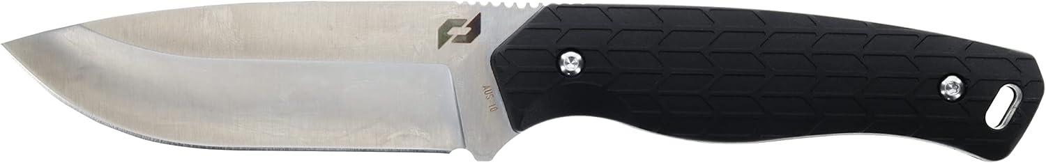 Schrade Delta Class Exertion – Hoja fija de punto de caída de 8.5 pulgadas con hoja de acero AUS-10 de 4 pulgadas y agarre antideslizante para