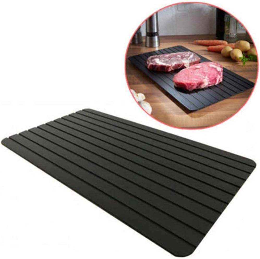 Happyyami Alfombrilla de descongelación rápida, bandeja de descongelación rápida de aluminio, placa de descongelación rápida, descongelador de carne