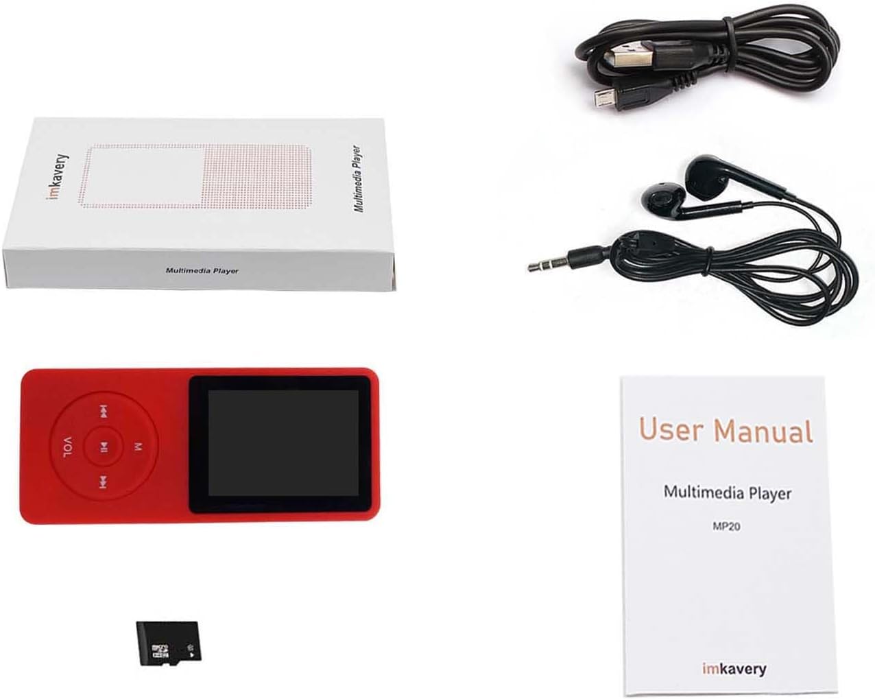 Reproductor de MP3 de 64 GB con altavoz Auriculares Reproductor de música portátil para niños Soporte de músicaimagenvideograbación de vozlibro