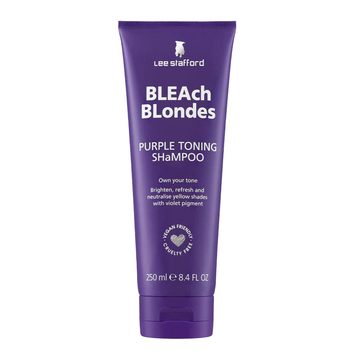Lee Stafford Bleach Blondes – Champú morado para cabellos rubios  16.9 fl oz neutraliza los tonos latones y amarillos  Para limpiador de cabello de