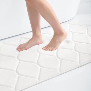 Colorxy – Alfombra de baño de espuma viscoelástica, ultrasuave y antideslizante, absorbe el agua, lavable a máquina, tapete para suelos de cocina y Colorxy – Alfombra de baño de espuma viscoelástica, ultrasuave y antideslizante, absorbe el agua, lavable a máquina, tapete para suelos de cocina y