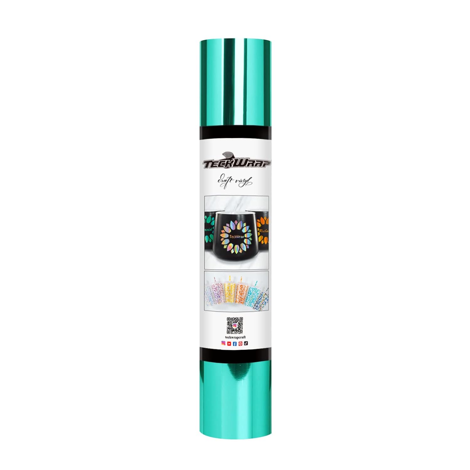 TECKWRAP Vinilo adhesivo cromado verde menta para manualidades, 12 pulgadas x 10 pies